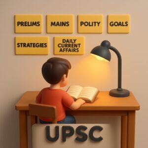 UPSC self-study platform EverythingIAS with a student and preparation elements.