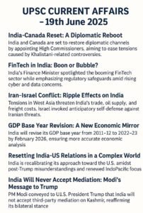 Daily UPSC Current Affairs – 19th June 2025