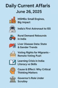 Daily Current Affairs 26 June 2025 | UPSC, PIB, Hindu, IE